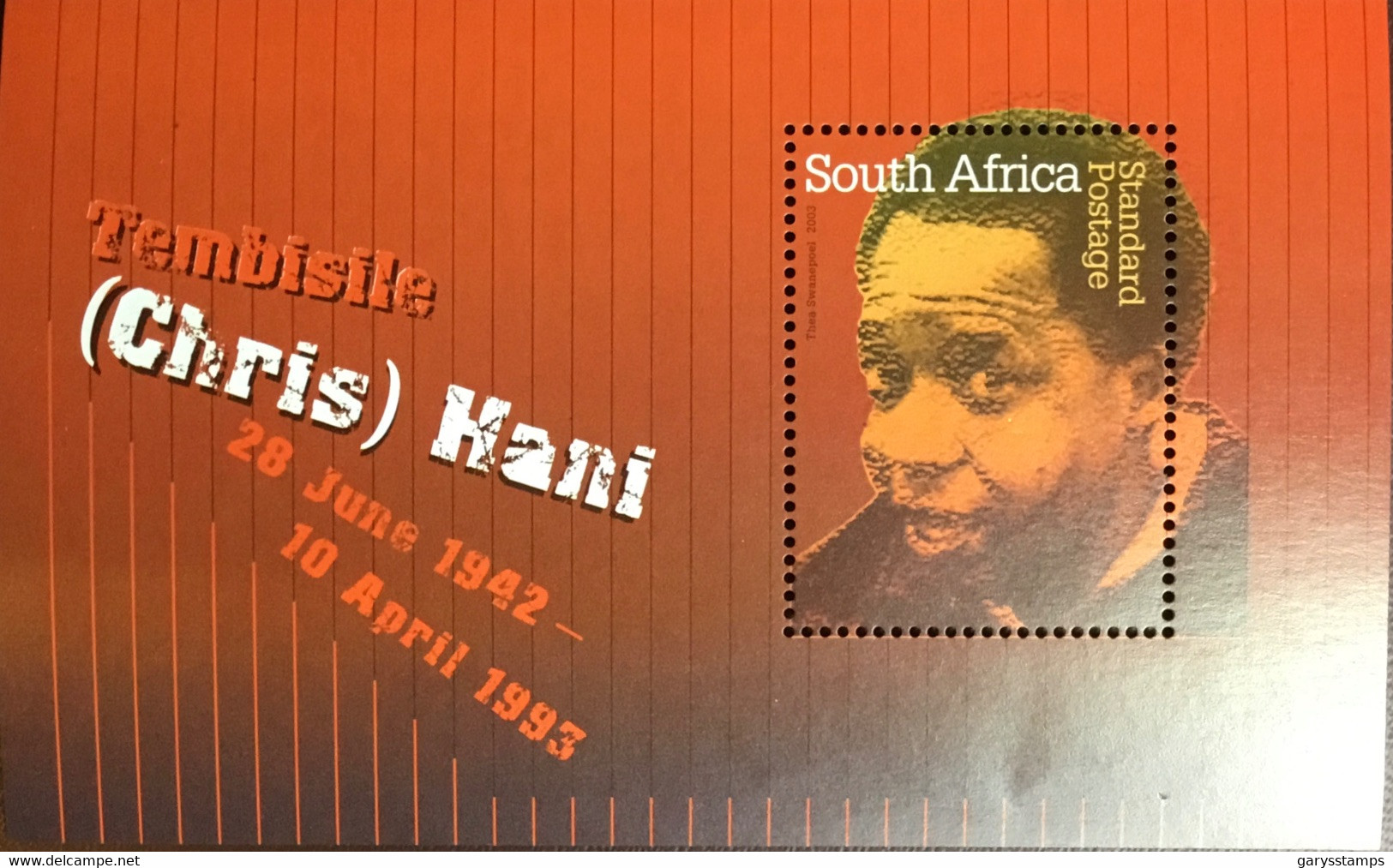 South Africa 2003 Chris Hani Minisheet MNH - Ungebraucht