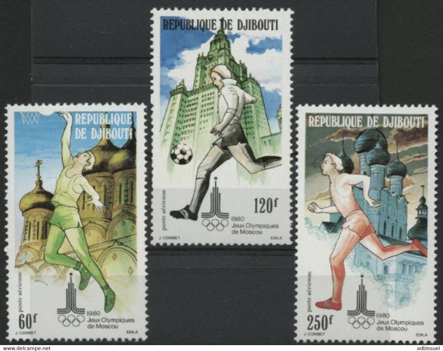 DJIBOUTI POSTE AERIENNE N° 135 à 137 ** (MNH). Jeux Olympiques D'ETE DE MOSCOU 1980. Olympic Games. TB - Ete 1980: Moscou