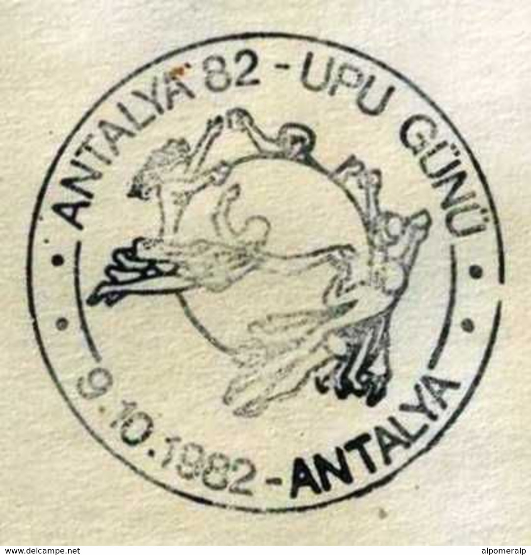 Türkiye 1982 UPU Day, UPU Emblem, Special Cover - Brieven En Documenten