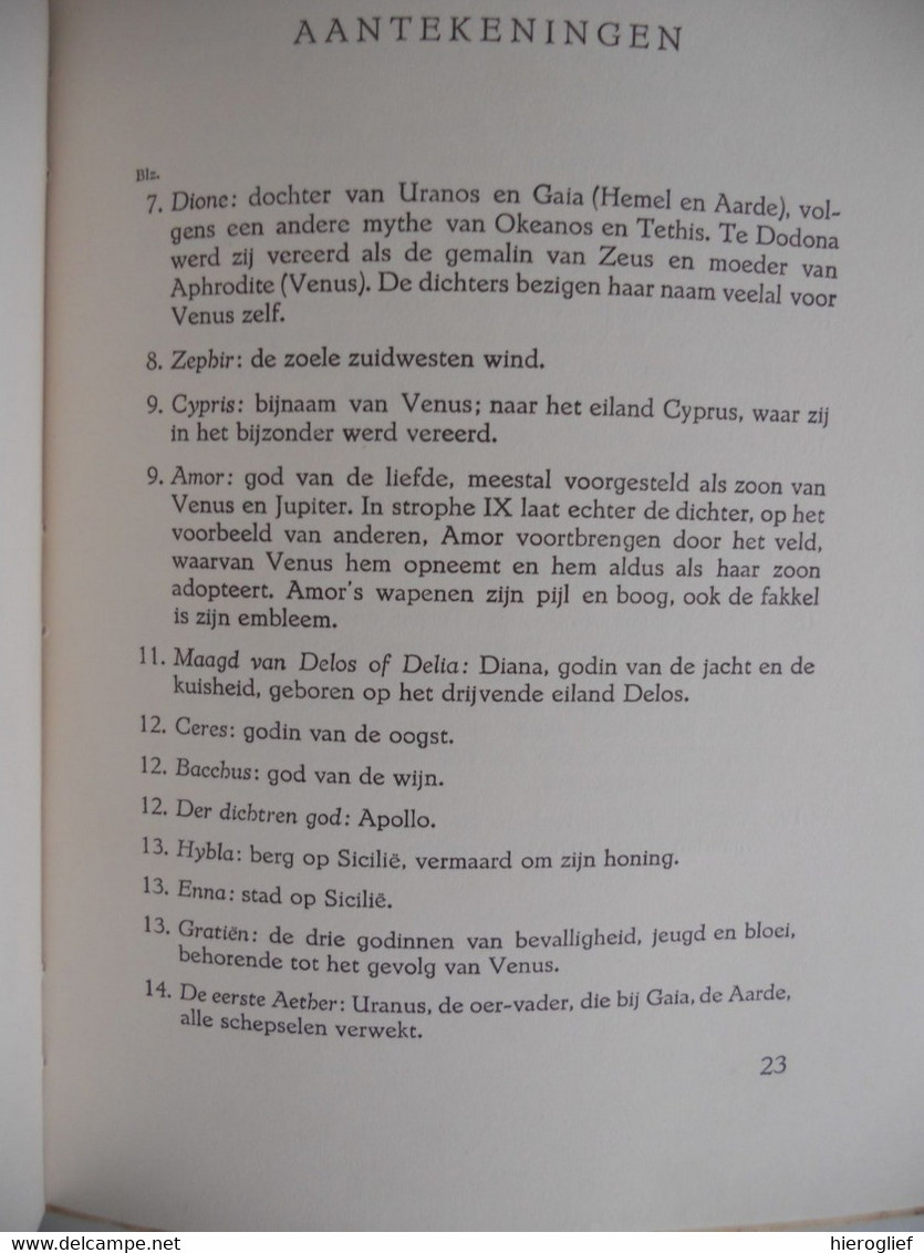 Het Nachtfeest van Venus (Pervigilium Veneris) uit het Latijn door Dr. Nico van Suchtelen houtsneden Pam G. Rueter 1946