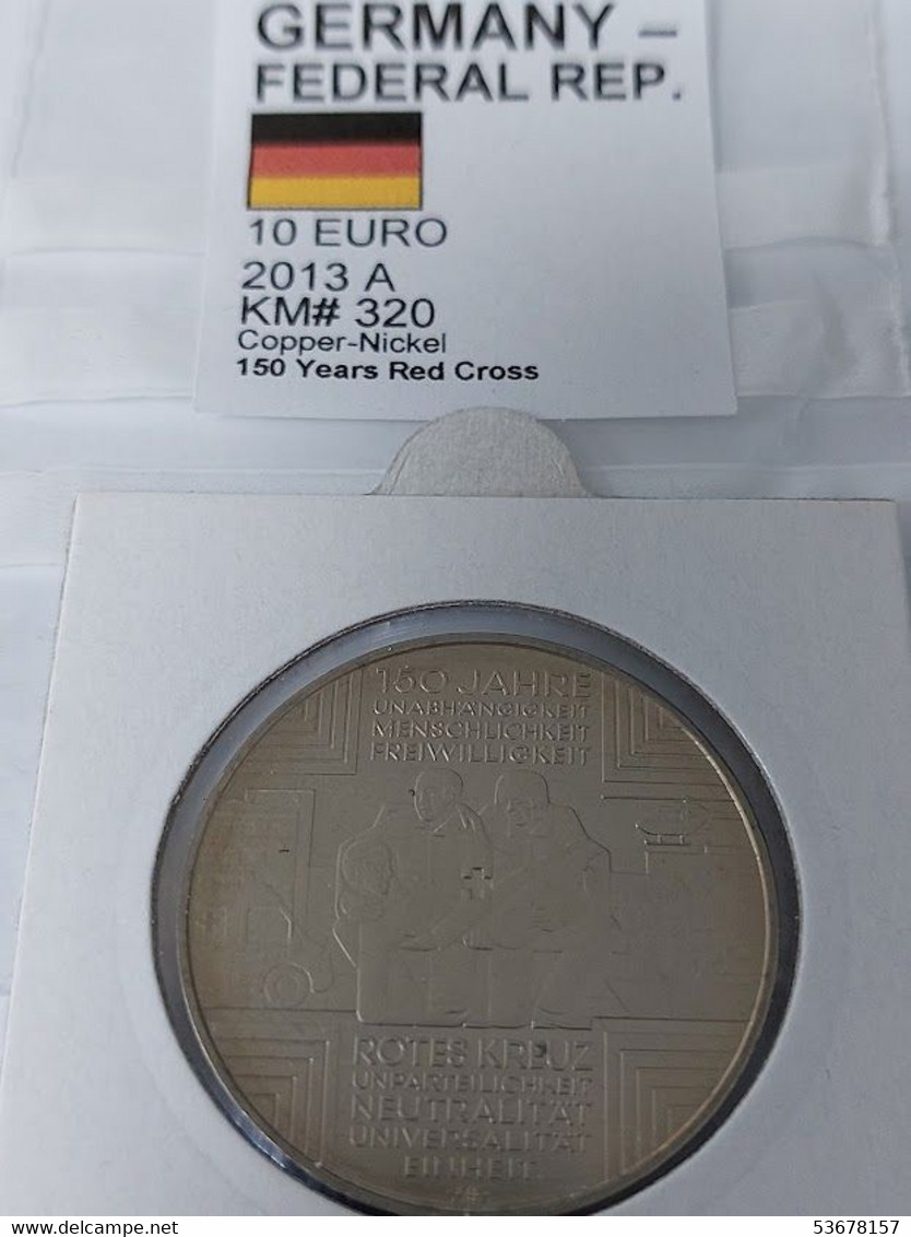 Germany  - 10 Euro, 2013 A, 150th Anniversary Of Red Cross, KM# 320 - Verzamelingen