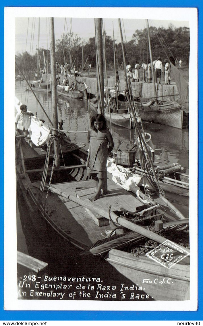 CARTE PHOTO COLOMBIE - COLOMBIA - BUENAVENTURA - INDIENS - UN EGEMPLAR DE LA RAZA INDIA - Colombia