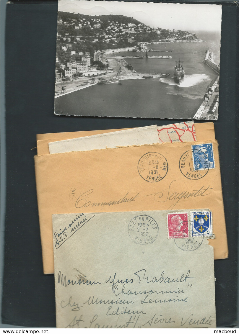 Lot 9 Lettres Periode GANDON Dont Une Carte Postale  -   Raa84 - 1945-54 Marianne De Gandon