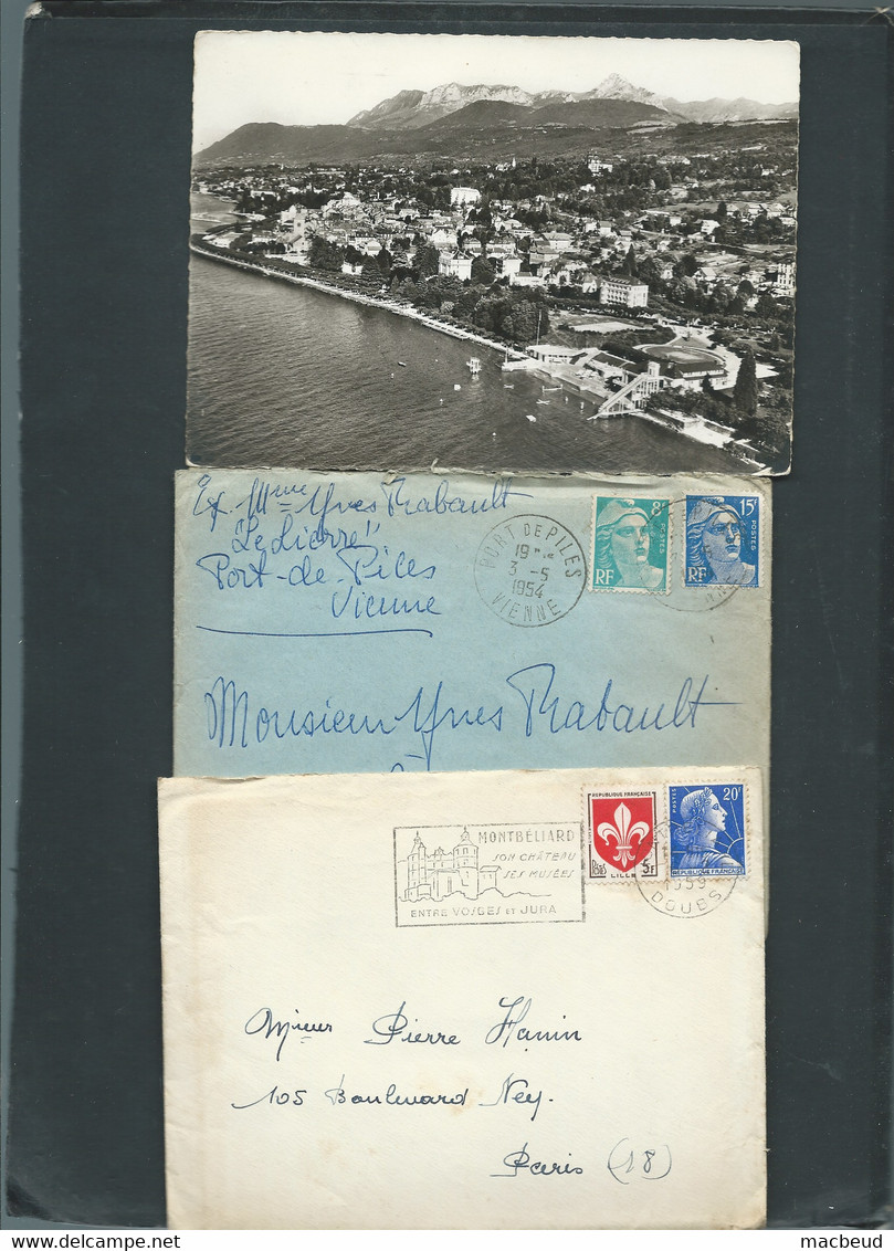 Lot 9 Lettres Periode GANDON Dont Une Carte Postale  -   Raa85 - 1945-54 Marianne (Gandon)