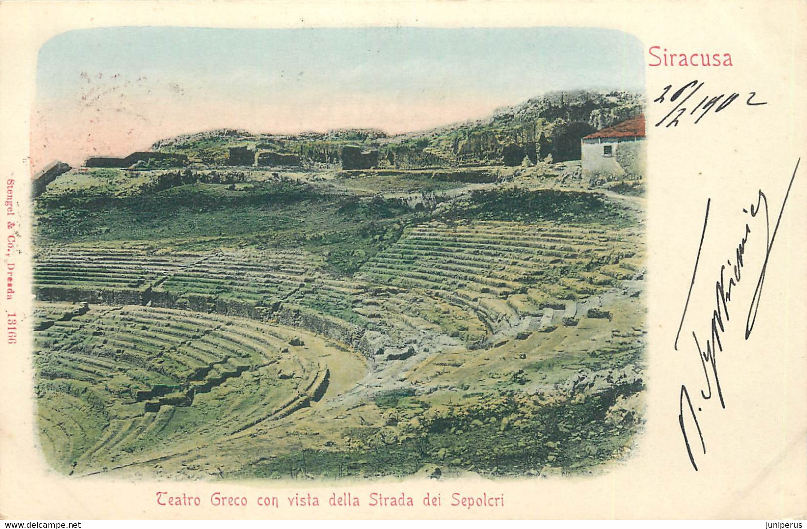 SIRACUSA - TEATRO GRECO CON VISTA DELLA STRADA DEL SEPOLCRI - Siracusa