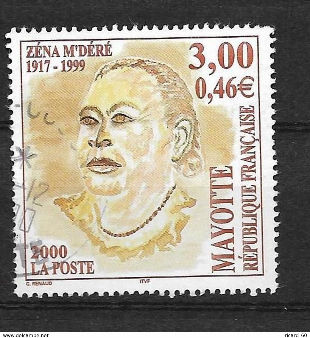 Timbres Oblitérés De Mayotte, N°89 YT, Hommage à Zéna M'Déré - Gebruikt