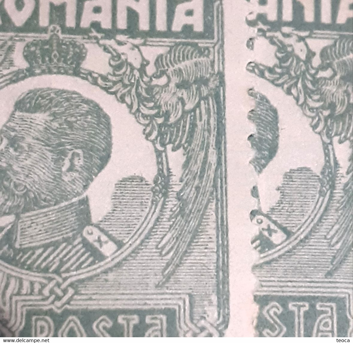 Errors Romania 1920 King Ferdinand 60 Bani Grrenn Printed With Spots Color Unused Gumm - Abarten Und Kuriositäten