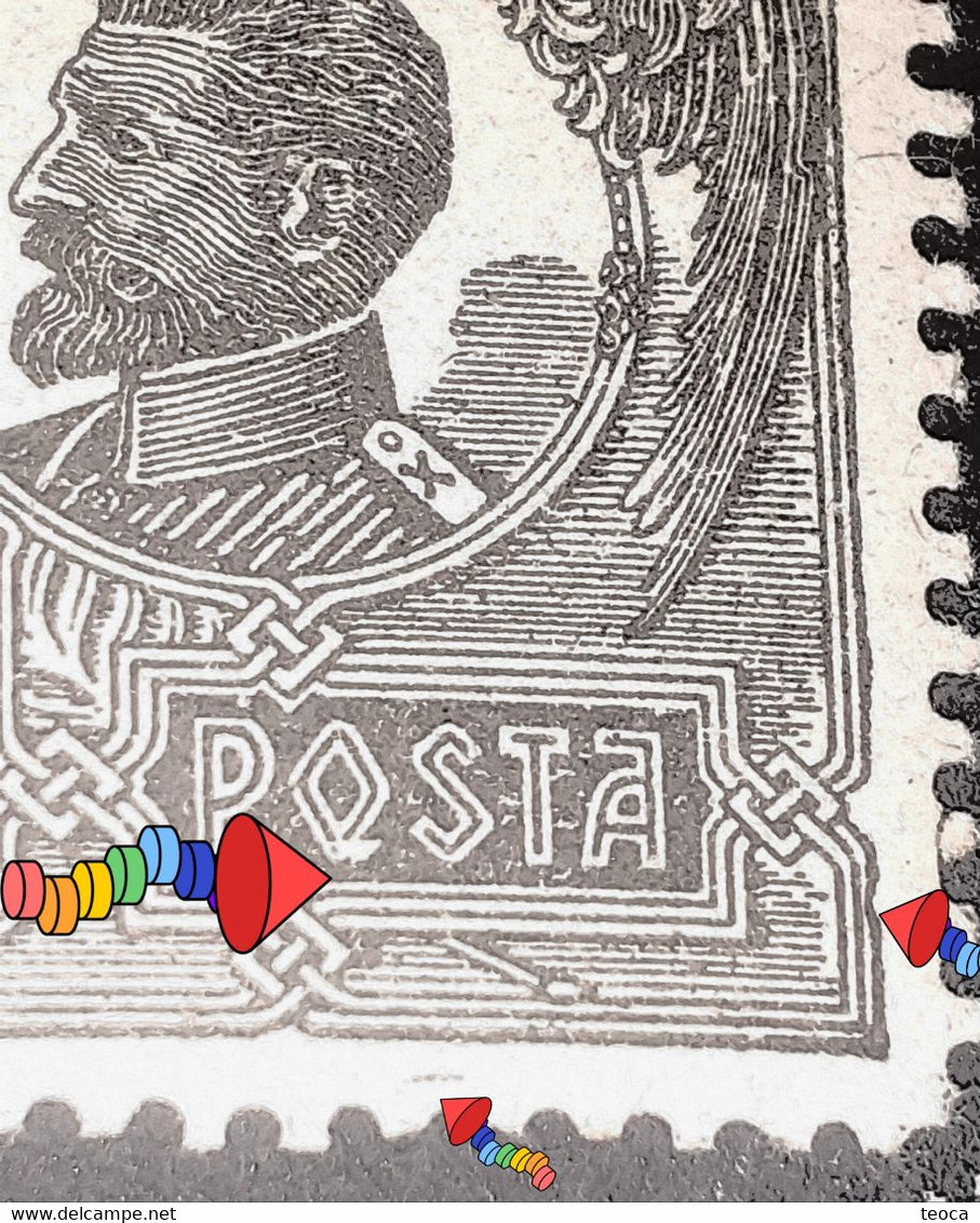 Errors Romania 1920 King Ferdinand 5 Bani Printed With Spot On Letter "o" Posta Without Line Unused Gumm - Errors, Freaks & Oddities (EFO)