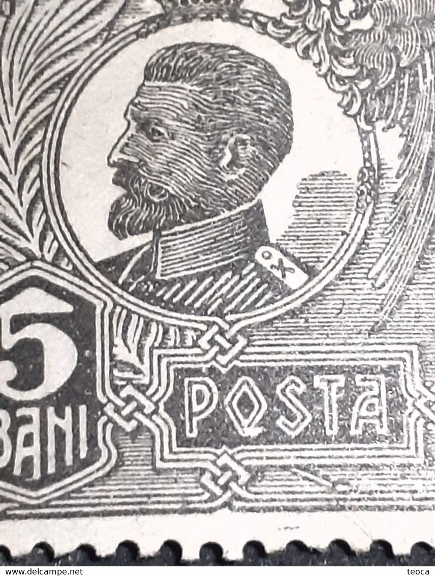 Errors Romania 1920 King Ferdinand 5 Bani Printed With Spot On Letter "o" Posta Without Line Unused Gumm - Errors, Freaks & Oddities (EFO)