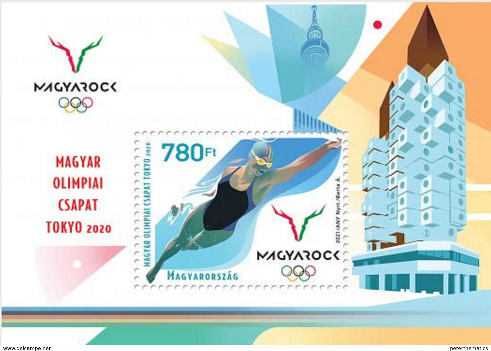 HUNGARY, 2021, MNH,OLYMPICS, TOKYO OLYMPICS, SWIMMING, S/SHEET - Verano 2020 : Tokio