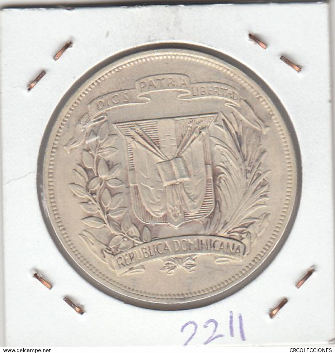 E2211 MONEDA REPUBLICA DOMINICANA 1 PESO 1974 PLATA SIN CIRCULAR 35 - Dominicaine