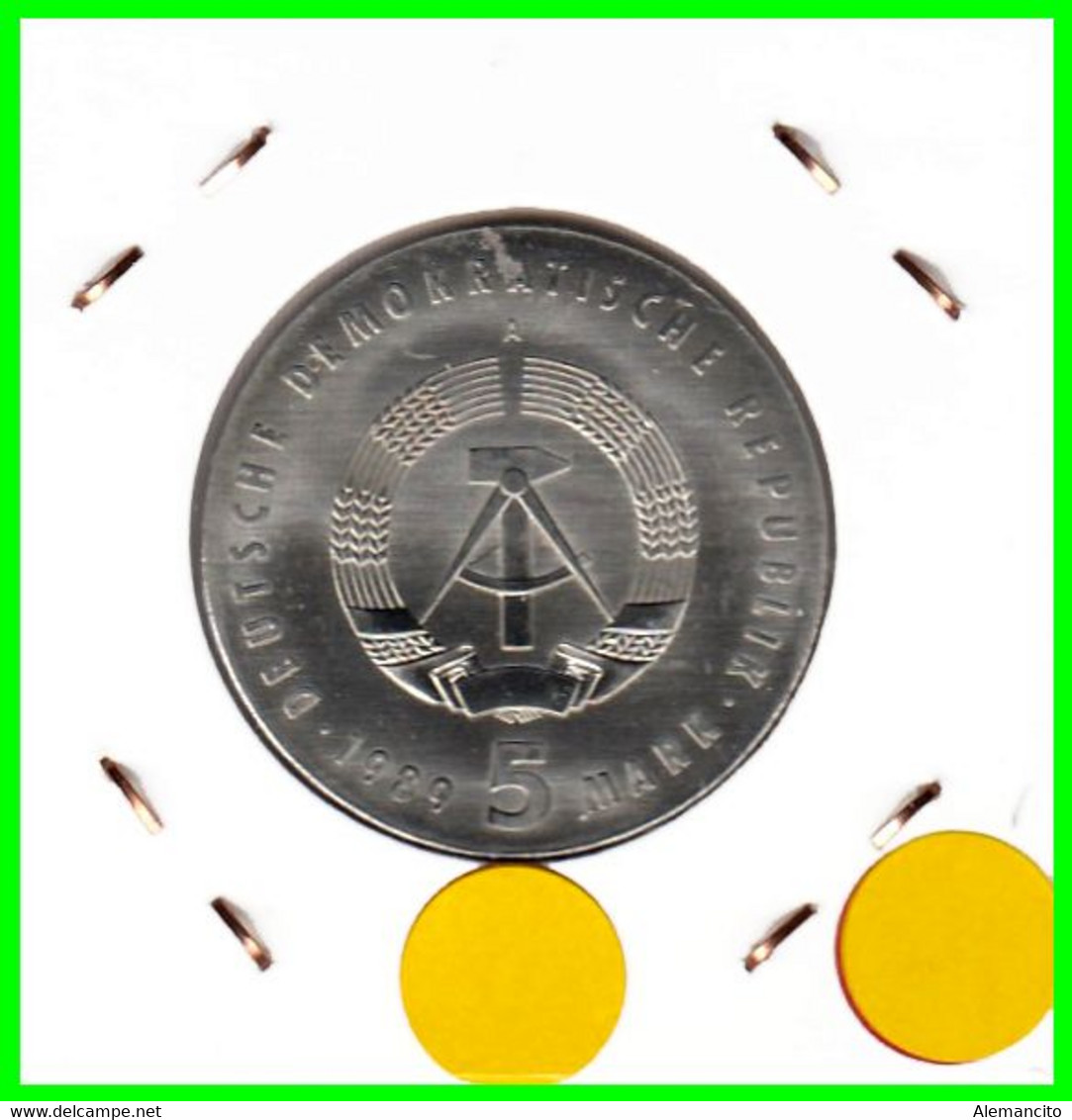 ( GERMANY ) REPUBLICA DEMOCRATICA DE ALEMANIA AÑO 1989 ( RDA ) MONEDA DE 5-DM - ALEMANIA DDR - 5 DM (ALEMANIA DDR - 5 DM - 5 Marchi