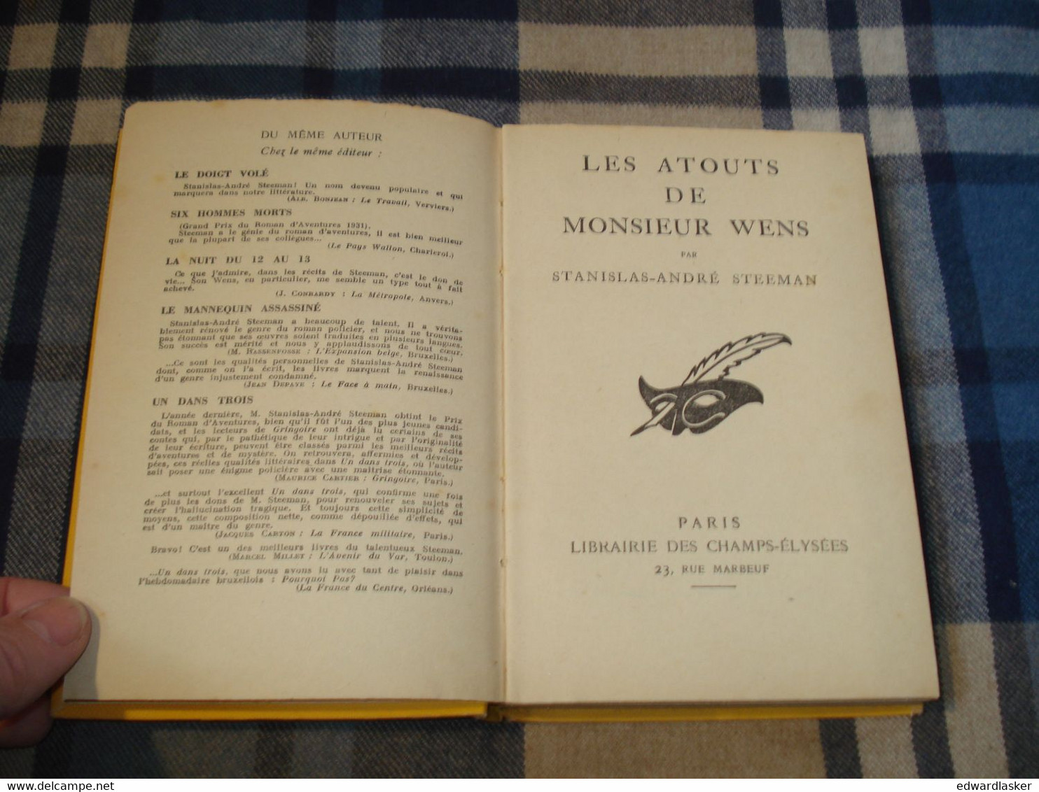 Le MASQUE n°121 : Les Atouts de Monsieur Wens /S.A. Steeman - Cartonné avec jaquette