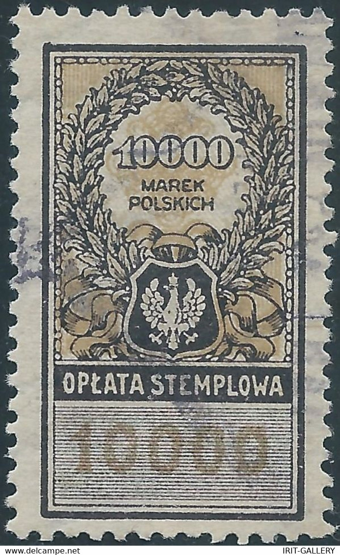 POLONIA-POLAND-POLSKA,Revenue Stamp Fiscal Tax 10.000M(OPLATA STEMPLOWA)Used - Revenue Stamps