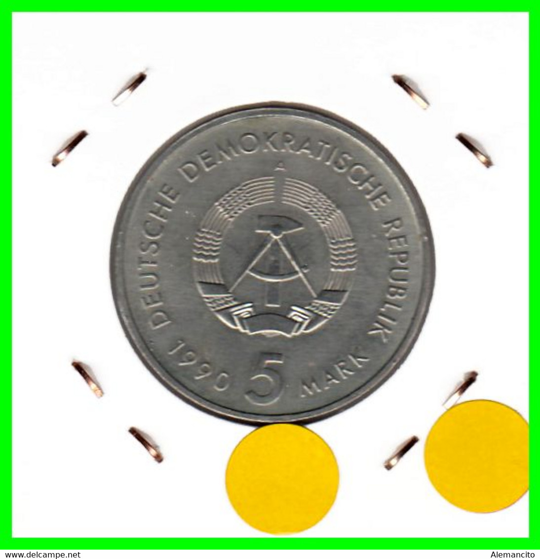 ( GERMANY ) REPUBLICA DEMOCRATICA DE ALEMANIA AÑO 1990 ( RDA ) MONEDA DE 5-DM - ALEMANIA DDR - 5 DM ( 500 YEARS OF POSTA - 5 Mark