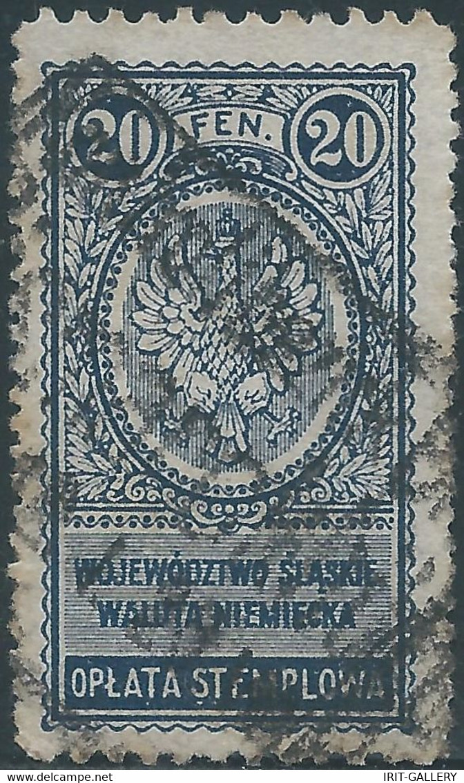 POLONIA-POLAND-POLSKA,Revenue Stamp Fiscal Tax 20FEN.(OPLATA STEMPLOWA) Obliterated - Fiscali