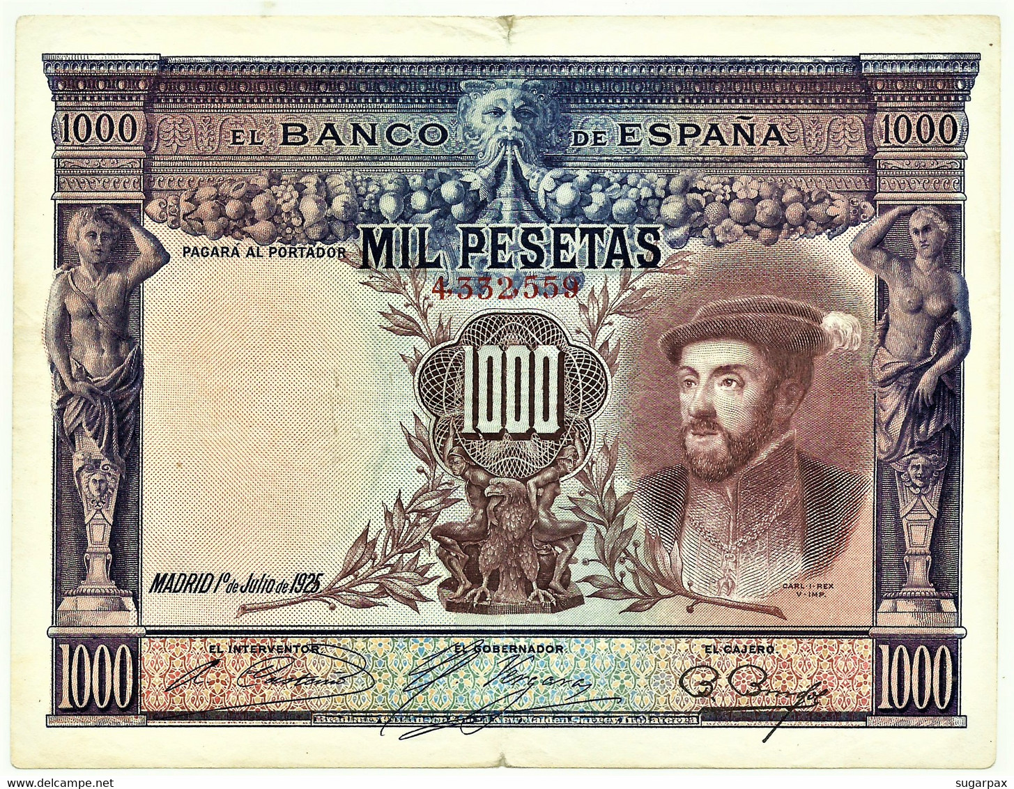 ESPAÑA - 1000 Pesetas - 1 De Julio De 1925 ( 1936 ) - Pick 70.c - Large Banknote ( 160 X 122 ) Mm - 1.000 - 1000 Peseten