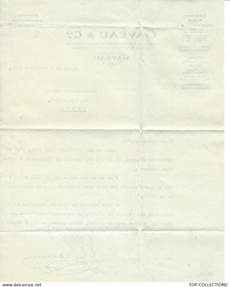 1924 SUPERBE  LETTRE SIGNEE "E. GAVEAU" Pour Une Artiste En Concert MLLE ARNITZ PARIS - Other & Unclassified