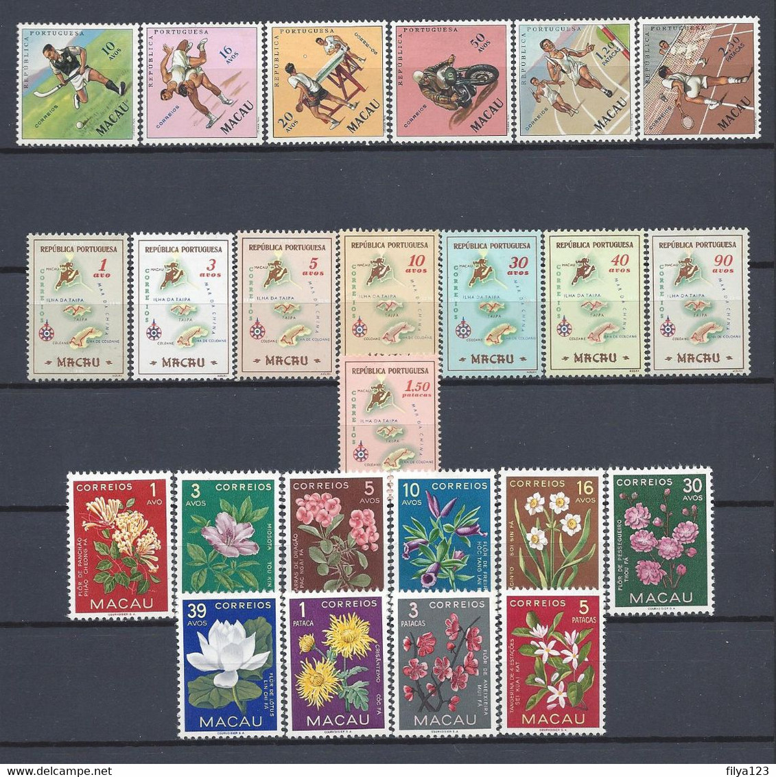 PORTUGUESE Macao/Macau (1953/1956/1962 3 Completed Sets) MNH Cat.Val. € 380.00 - Disturbed Gum - Unused Stamps