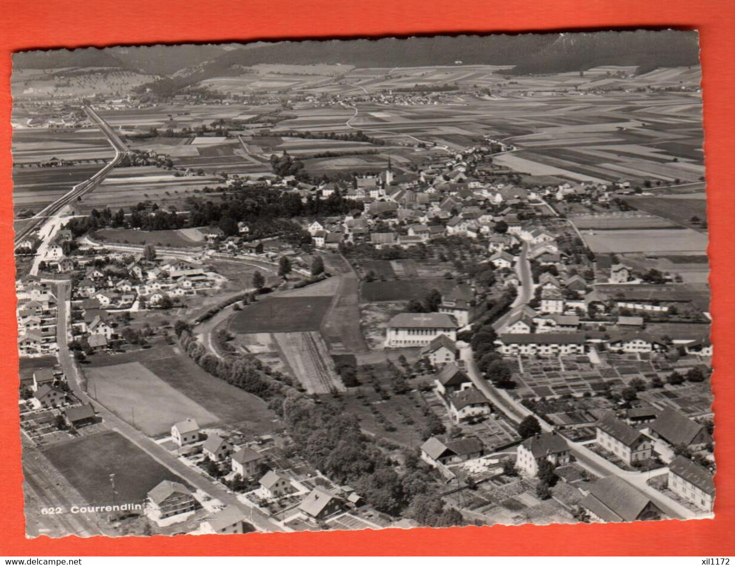 QAE-09 Courrendlin, District Delémont. Grand Format. Circulé 1958  Enard 622 - Courrendlin