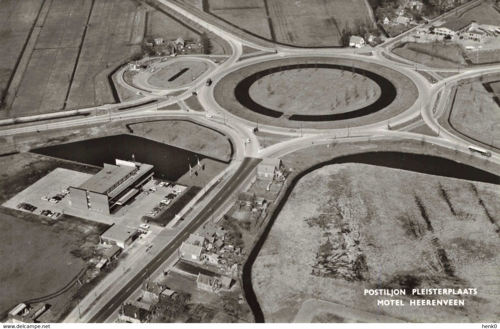 Heerenveen Luchtfoto Rotonde Motel Pleisterplaats PM1848 - Heerenveen