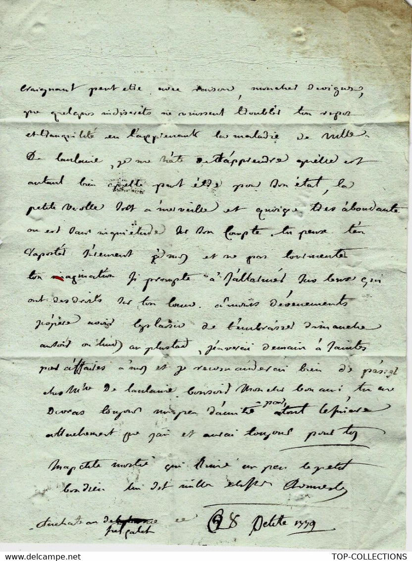 Santé Maladie Sexuellement Transmissible PETITE VEROLE 1779  SAINTES N Inversé =>Chevalier De Vignes MILITAIRE Rochefort - Documents Historiques