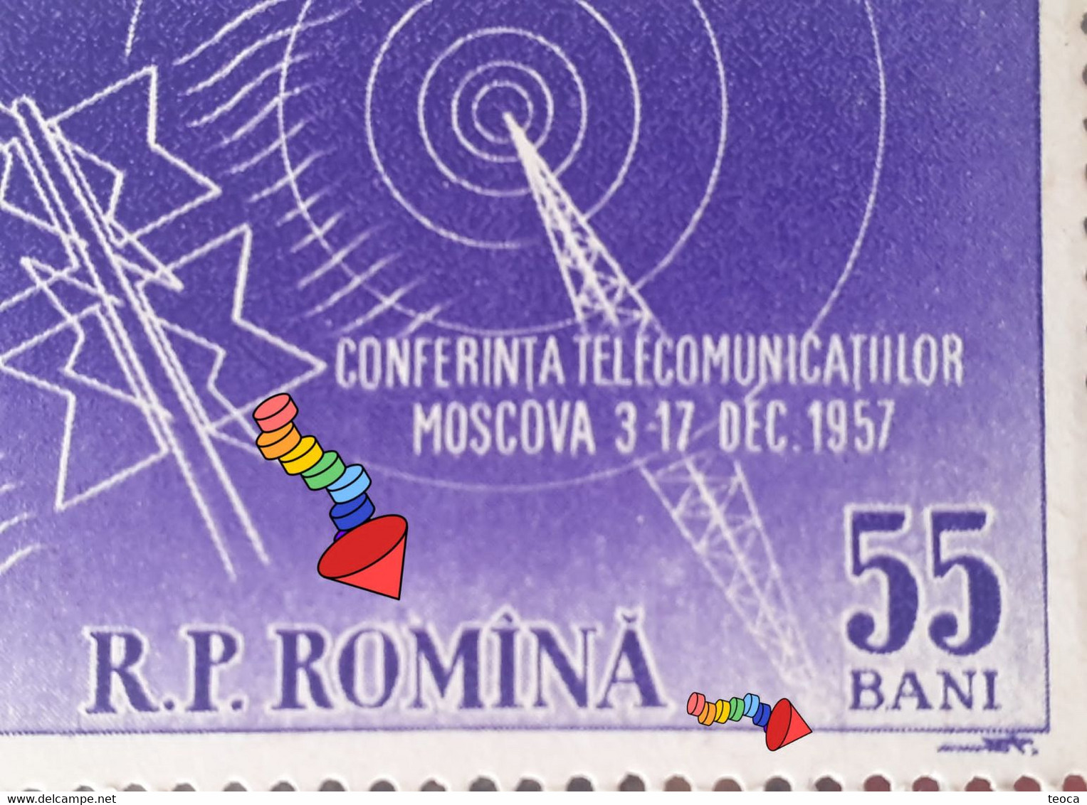 Errors Romania 1958 Mi 1699 Printed With Errors Telecomunication Used - Errors, Freaks & Oddities (EFO)