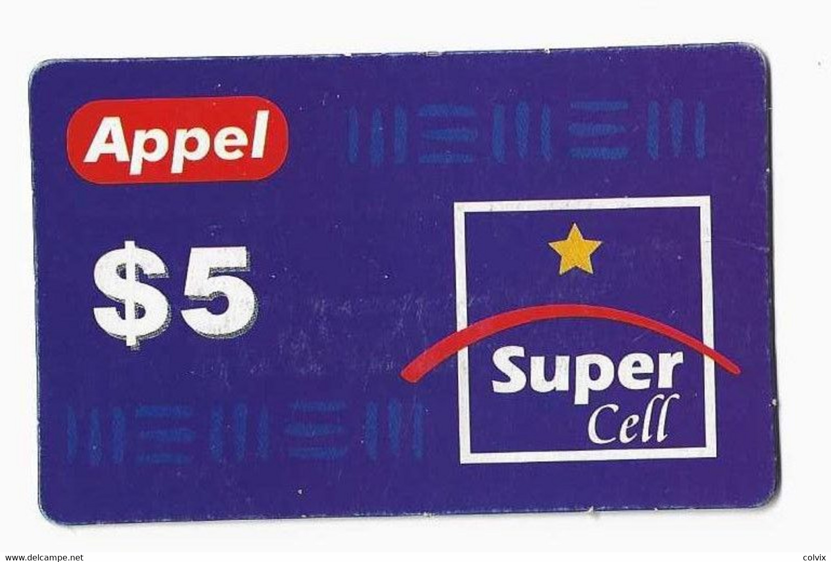 TELECARTE REPUBLIQUE DEMOCRATIQUE DU CONGO RECHARGE SUPER CELL 5$ Date 12/03 - Kongo