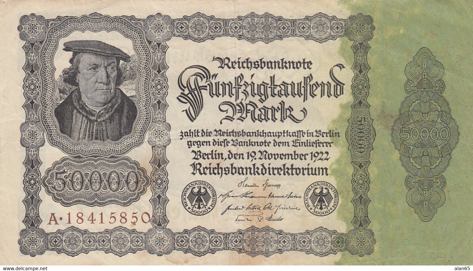 Germany #79, 50000 Marks 19 November 1922 Issue Banknote - 50000 Mark