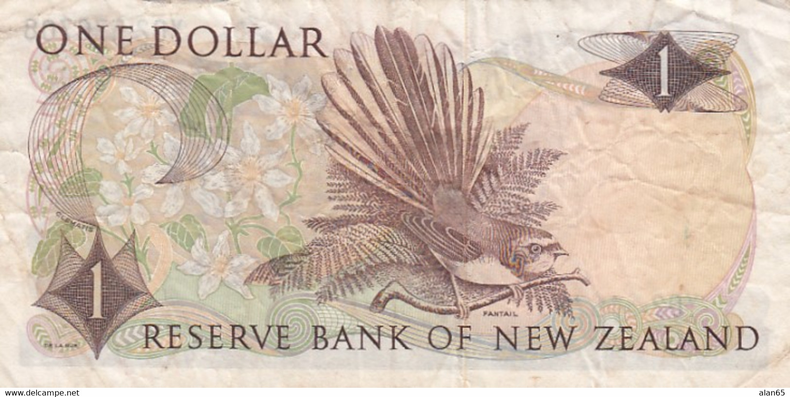 New Zealand #163b, 1 Dollar, 1968-1975 Issue Banknote - Nueva Zelandía