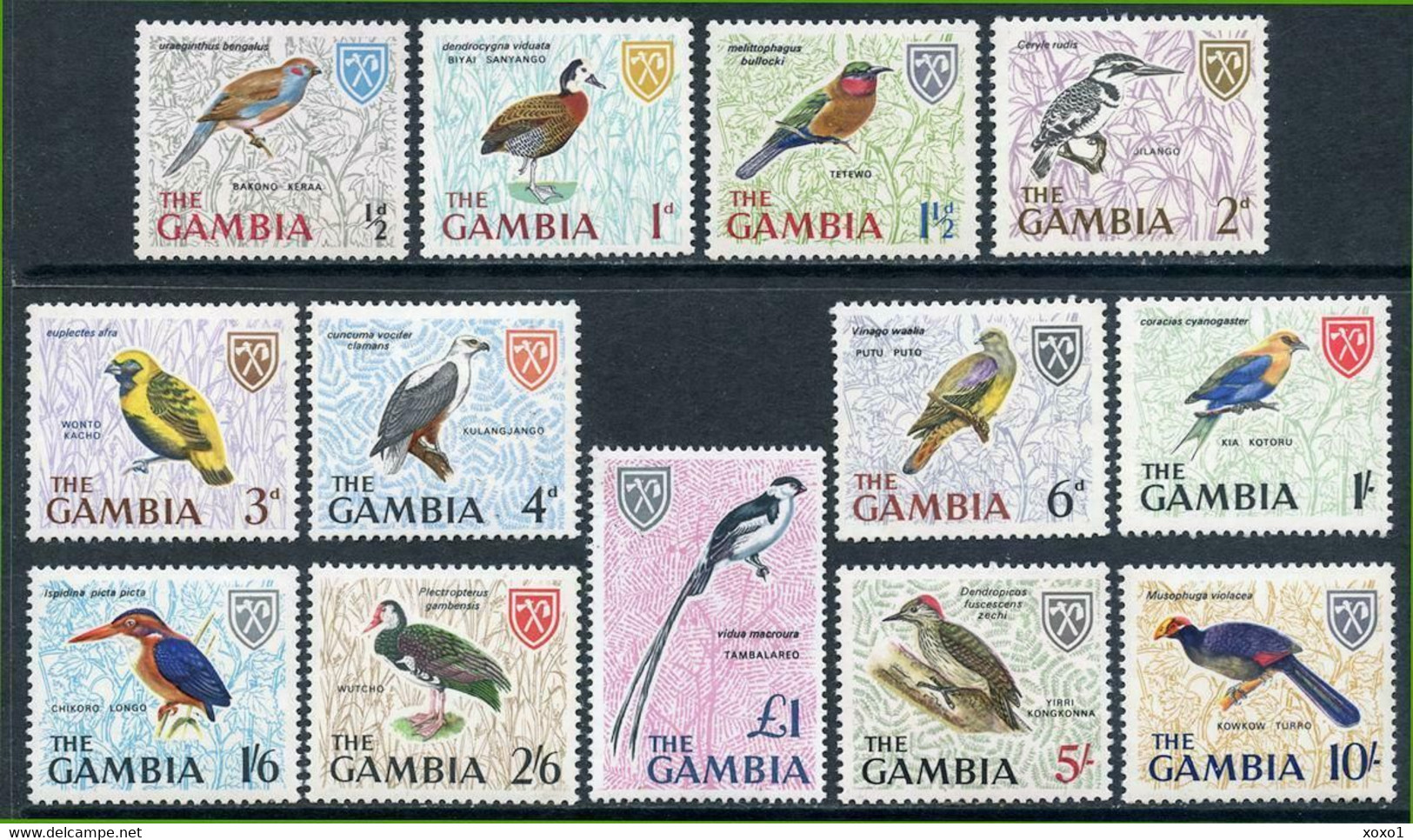 Gambia 1966 Mi.No. 210 - 222  Birds 13v MNH **  20,00 € - Gambie (1965-...)