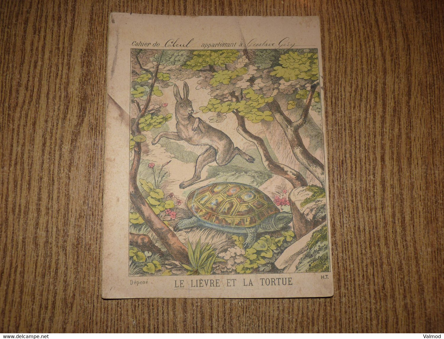 Protège-Cahier/Couverture "Fables De La Fontaine - Le Lièvre Et La Tortue" - Format Plié 21,7 Cm X 16,8 Cm Environ. - Protège-cahiers