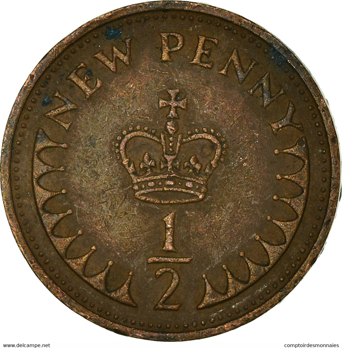 Monnaie, Grande-Bretagne, 1/2 New Penny, 1971 - 1/2 Penny & 1/2 New Penny