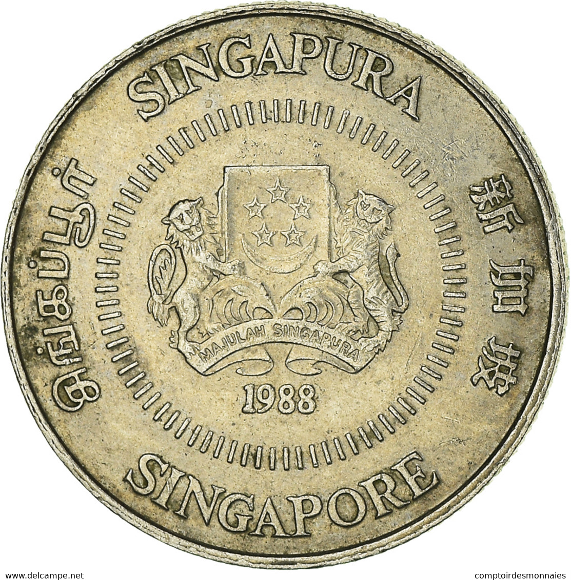 Monnaie, Singapour, 10 Cents, 1988 - Singapour