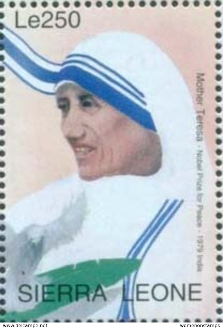 Mother Teresa, Saint From India, Religion, Peace, Nobel Prize, MNH  Sierra Leone - Mère Teresa