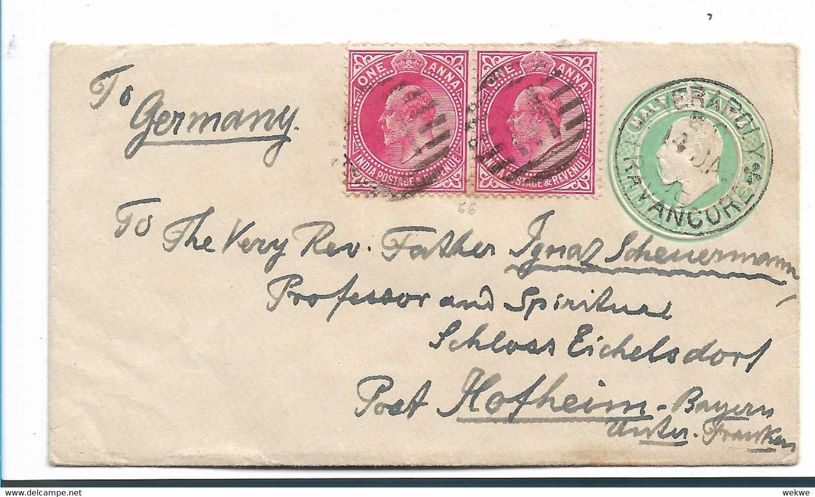 IBI108 / INDIEN - King 1808. Travancoure Nach  (Hofheim) - 1902-11 Roi Edouard VII
