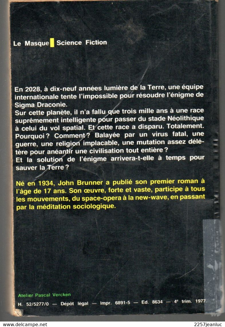 John Brunner Eclipse Totale  Editions Le Masque S F De 1974 - Le Masque SF