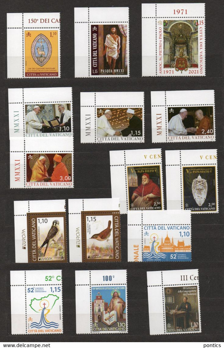 2021 - VATICANO - SAF - ANNATA COMPLETA ** 23 FRANCOBOLLI- 5 BF- 1 LIBRETTO - Unused Stamps