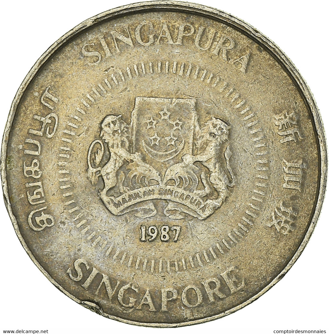 Monnaie, Singapour, 10 Cents, 1987 - Singapour