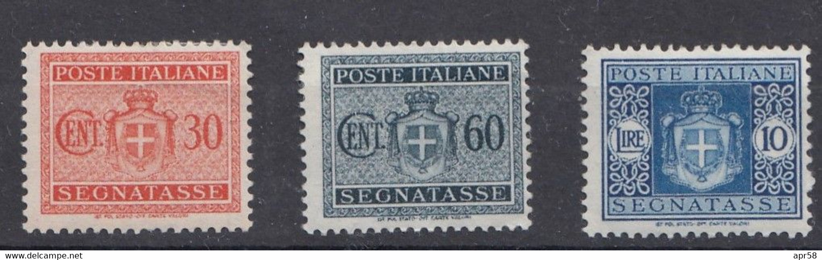 1945 Segnatasse    Sass77-30c-sass-80-60c-sass84-10li - Postage Due