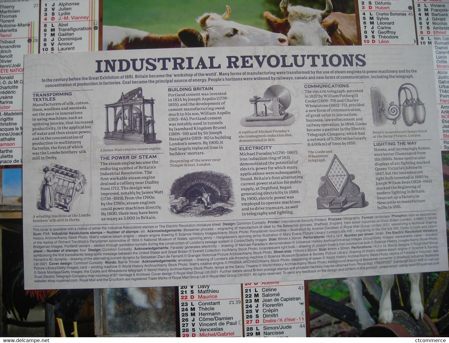 FDC Industrial Revolutions, Watt's Rotative Steam Engine, La Machine à Vapeur Rotative De Watt, Derby - 2011-2020 Em. Décimales