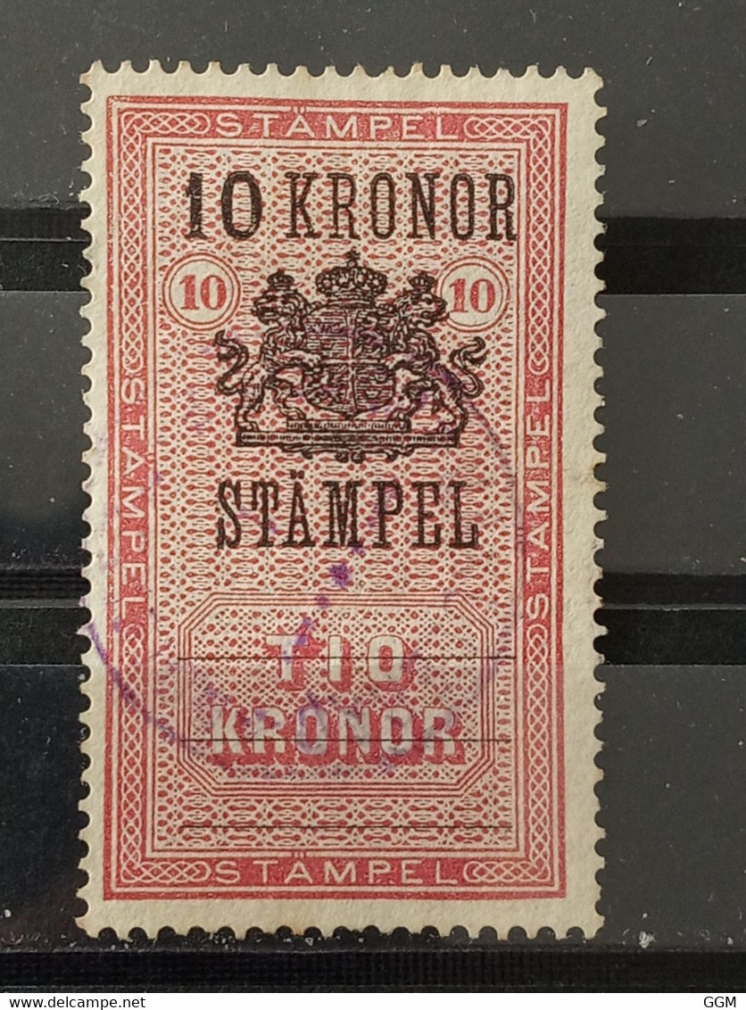 Suecia. Revenue Stamp. Stampel. 10 Kronor. Usado - Revenue Stamps