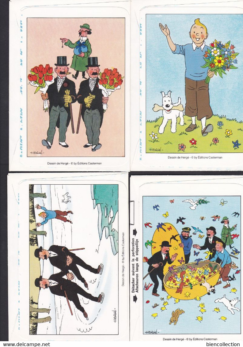4 Cartes Enveloppes Tintin (Hergé) - Hergé