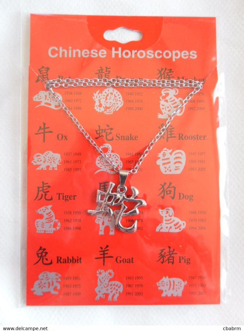 SERPENT Signe Chinois PENDENTIF AVEC PETITE CHAINETTE - HOROSCOPE - Pendants