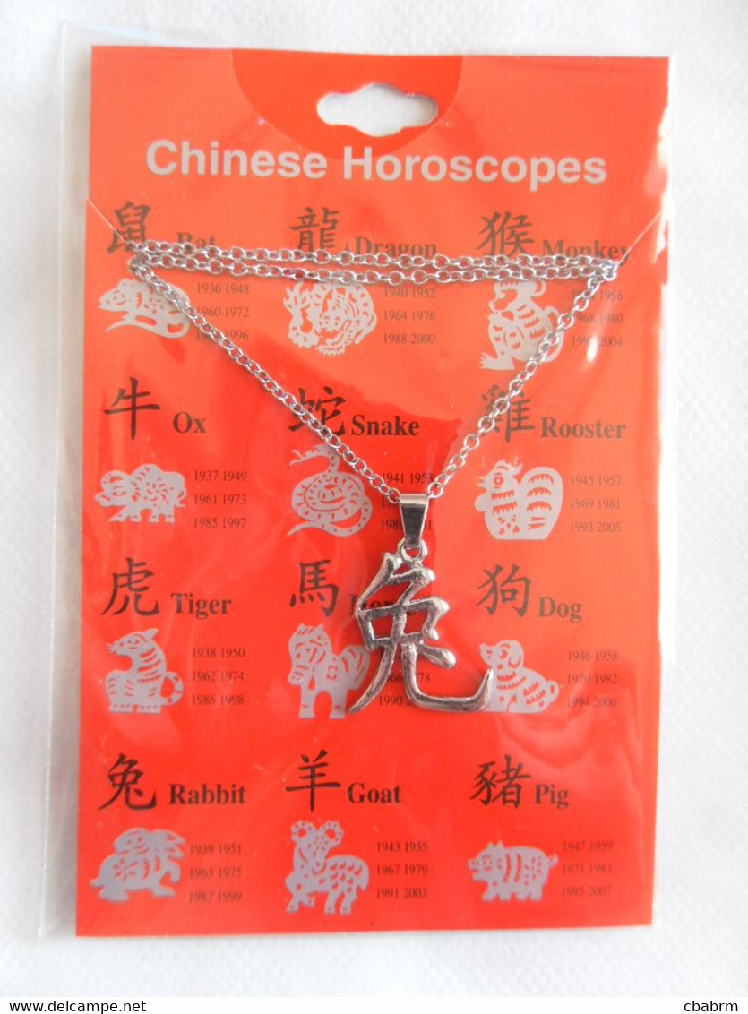 LAPIN Signe Chinois PENDENTIF AVEC PETITE CHAINETTE - HOROSCOPE - Anhänger