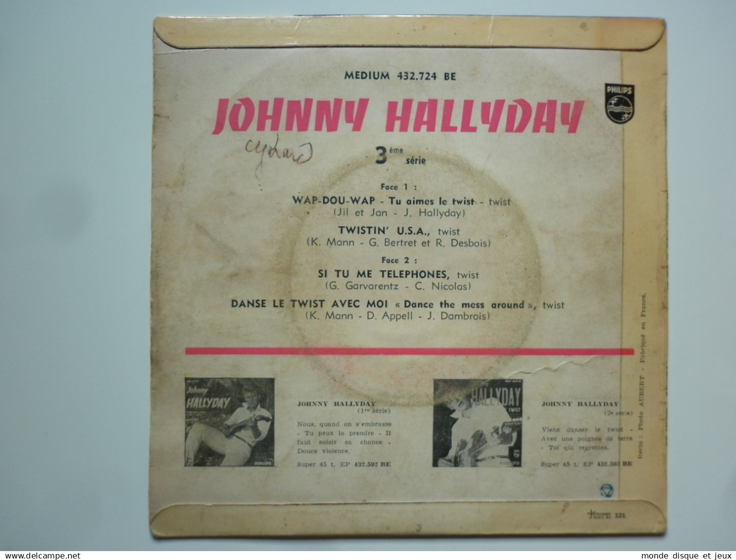 Johnny Hallyday 45Tours EP Vinyle Wap Dou Wap / Si Tu Me  Telephones - 45 T - Maxi-Single