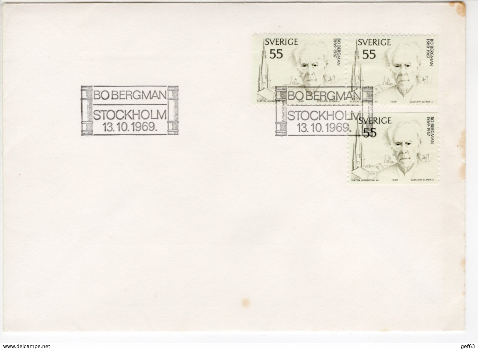 Bo Bergman - Stockholm 13.10.1969 - Local Post Stamps