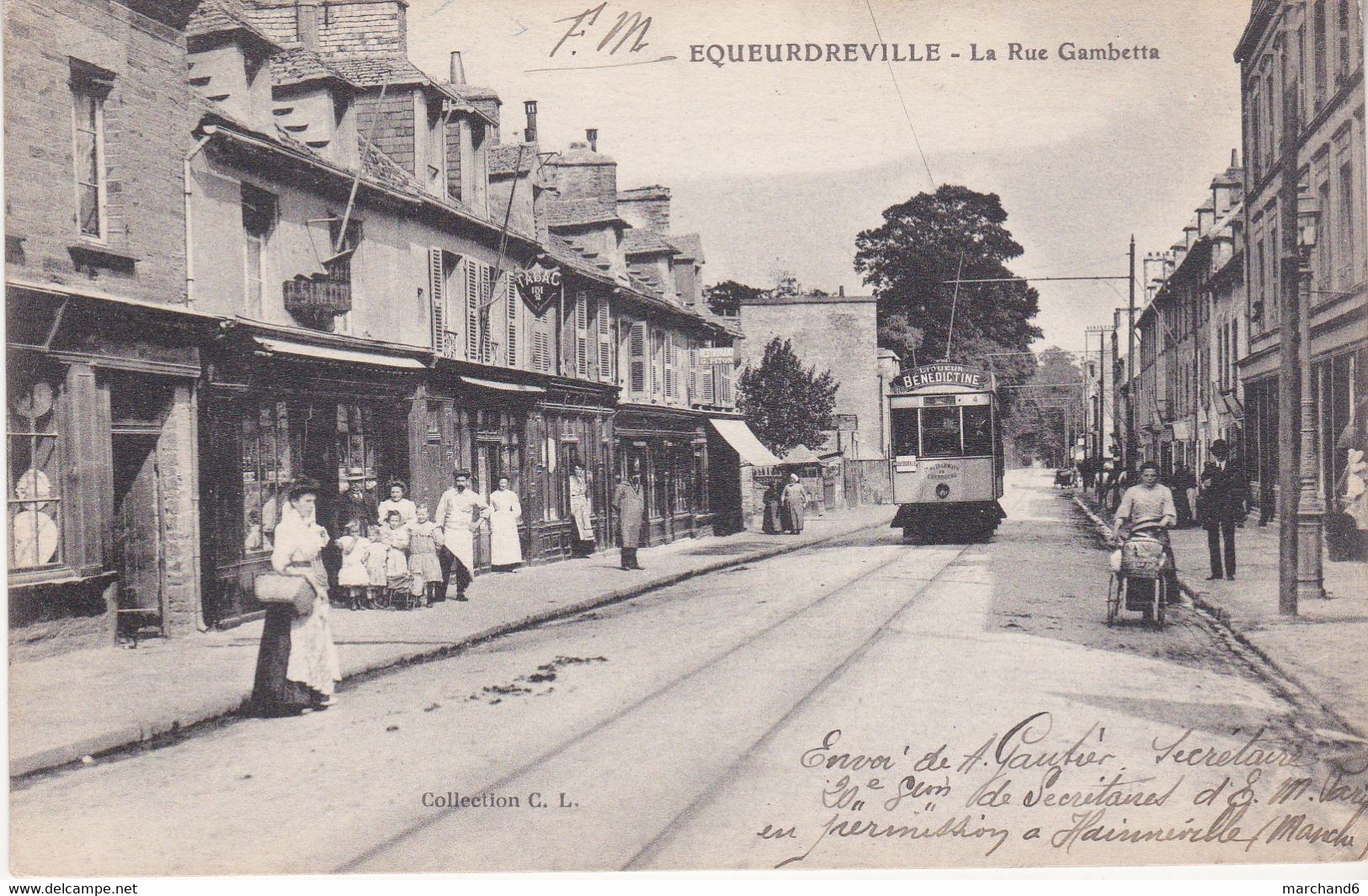 Equeurdreville La Rue Gambetta Passage Du Tramway Le Magasin P Simon édition C L - Equeurdreville