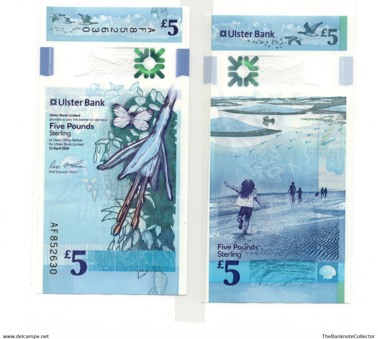 Northern Ireland 5 Pounds  Ulster Bank 2018 Polymer Issue UNC - Irlanda