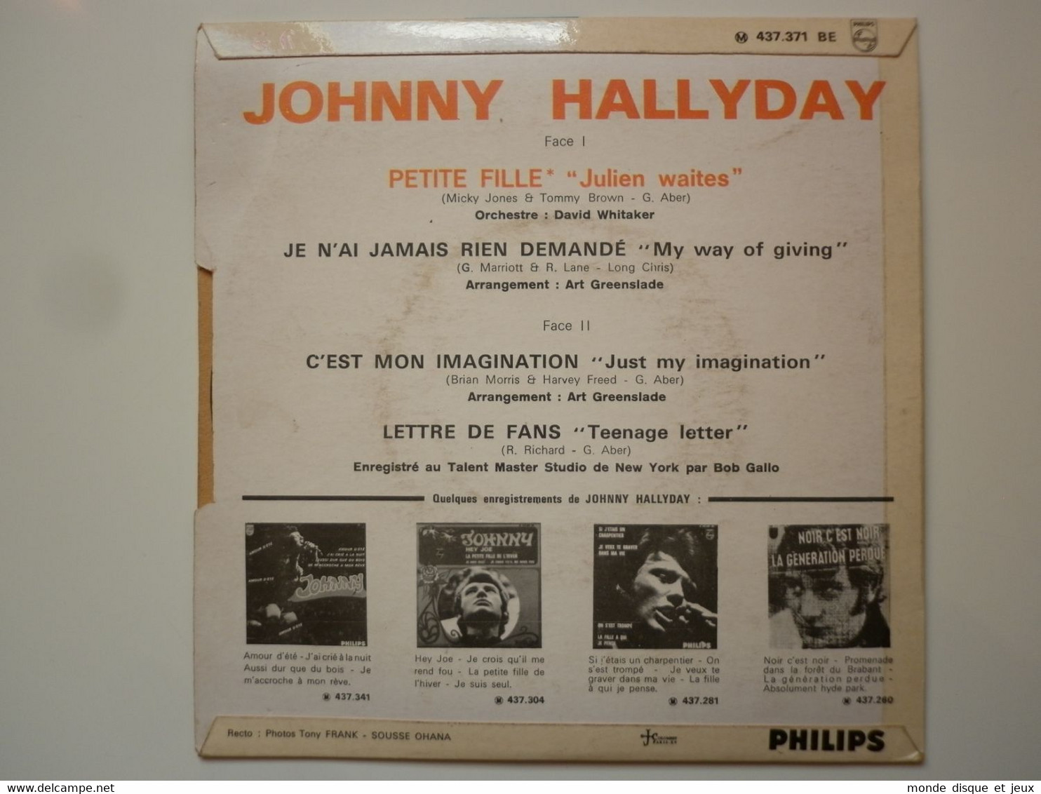Johnny Hallyday 45Tours EP Vinyle Petite Fille Mint - 45 T - Maxi-Single